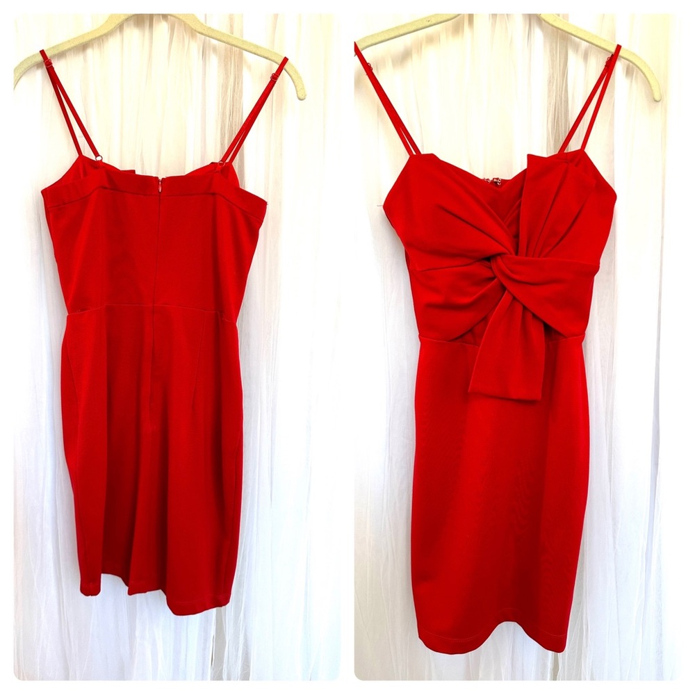 Mystic red dress with bow twist front size small